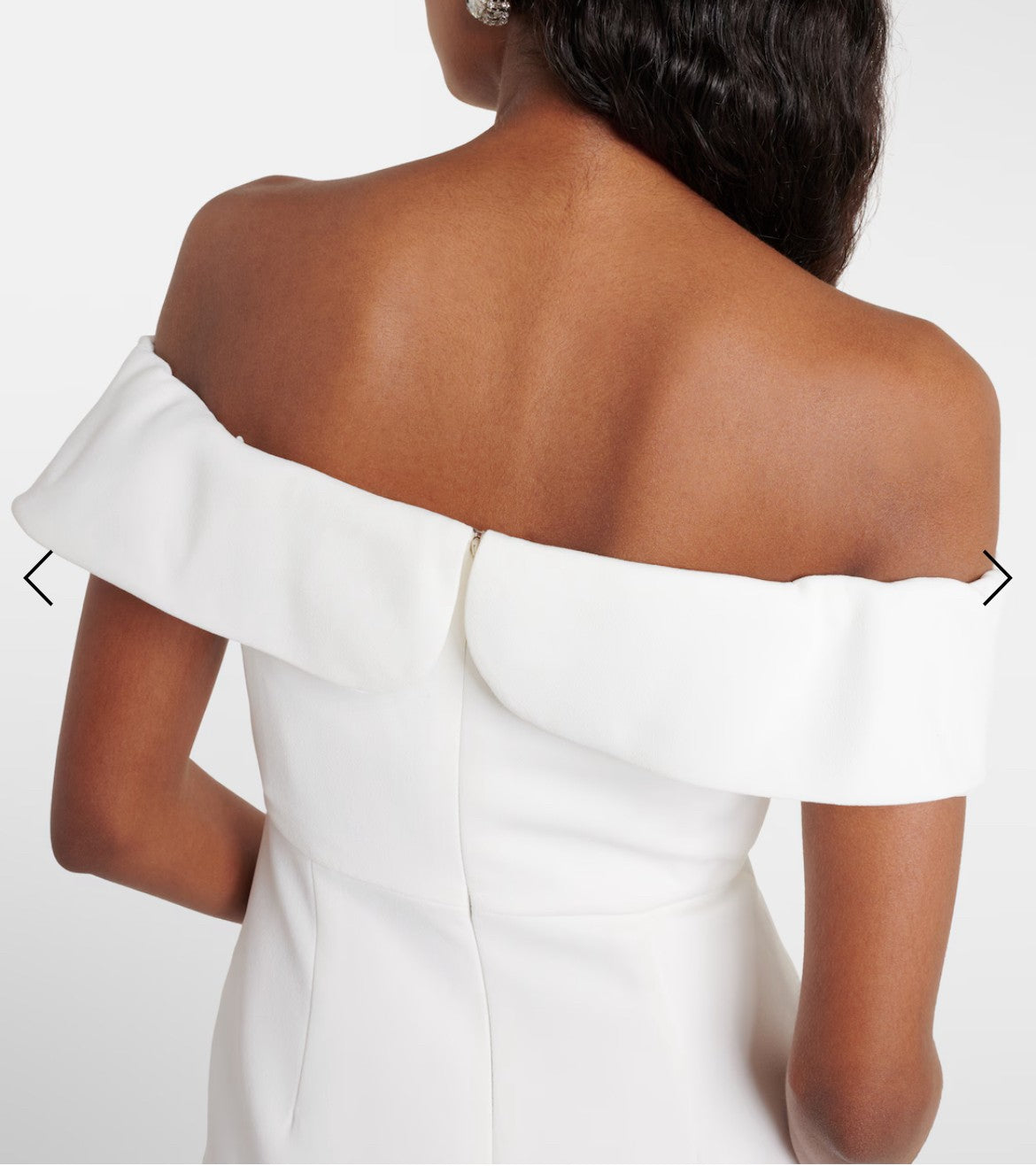 Self Portrairt White Bow Off-Shoulder Crêpe Mini Dress size 6-8 image 3