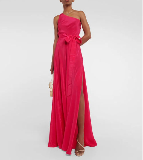 Alexandra Miro- Raspberry Crepe Maxi Dress image 1