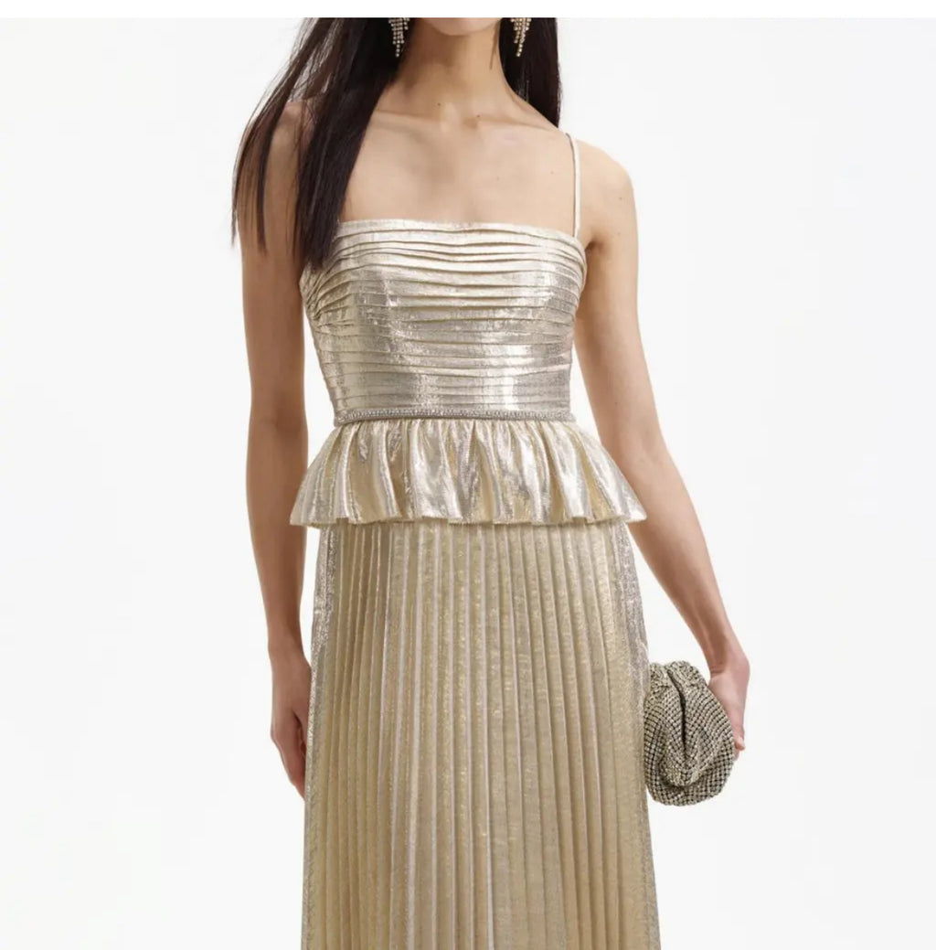 Self Portrait-Tiered Plisse- Dress-Hire- NI image 1