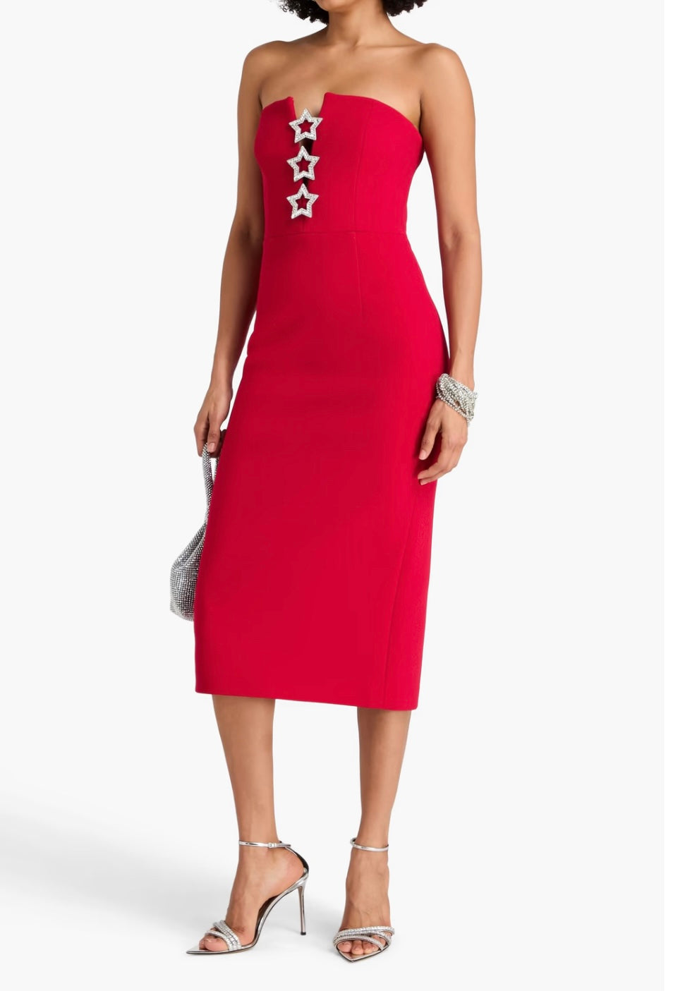 Rebecca Vallance Red Midi Dress image 0