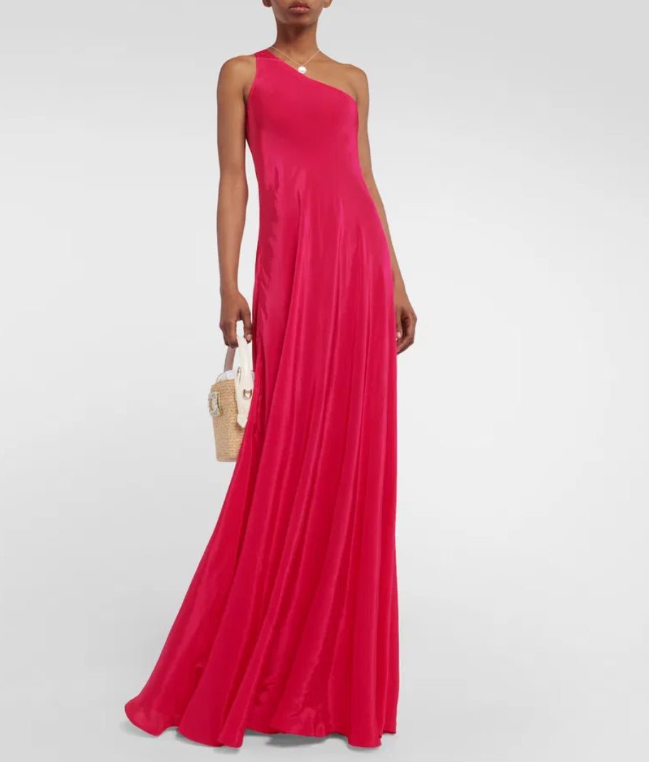 Alexandra Miro- Raspberry Crepe Maxi Dress image 0