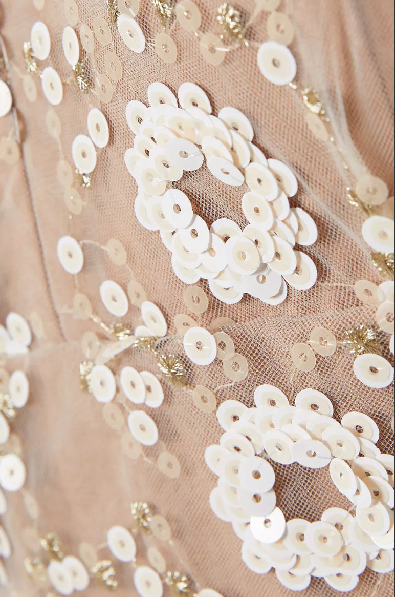 Flower Sequin Maxi Dress- Self Portrait- Bridal BlushDress image 2