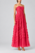 Violet NEEDLE & THREAD Violet Shimmer Strapless Gown in Tulle image 3