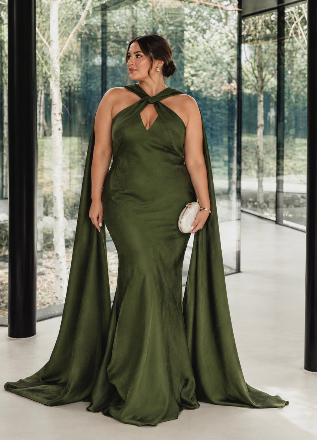 L.A-S olive green scarf dress image 0