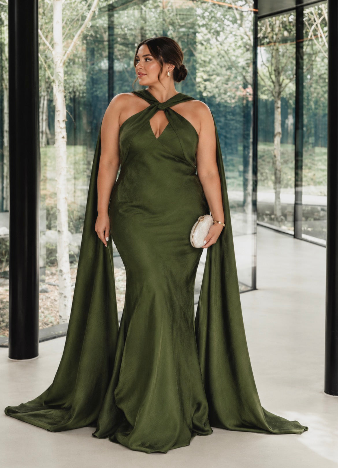 L.A-S olive green scarf dress image 0