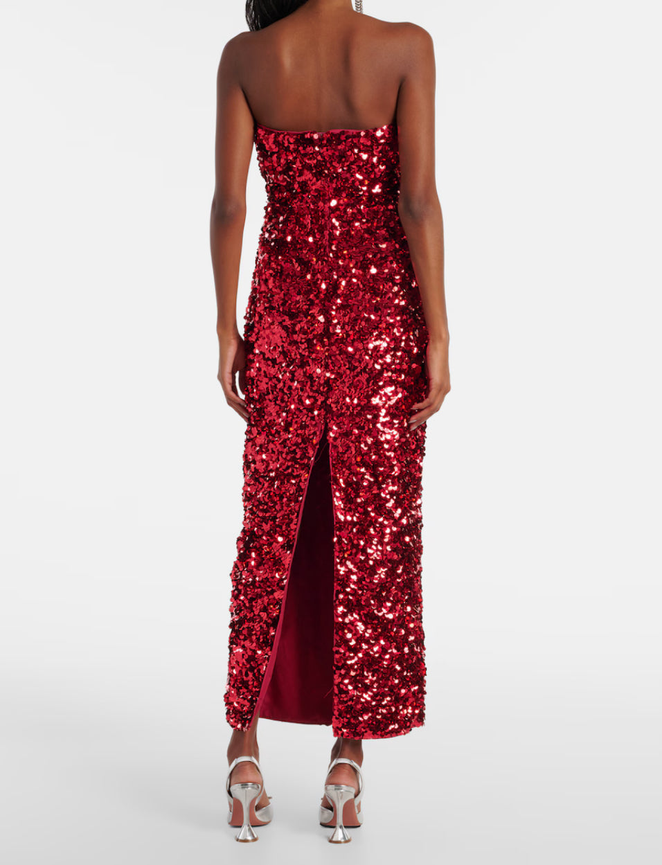 Self- Portrait- Red Sequin Plunge Dress Grace and Glamour Dress Hire NI image 2
