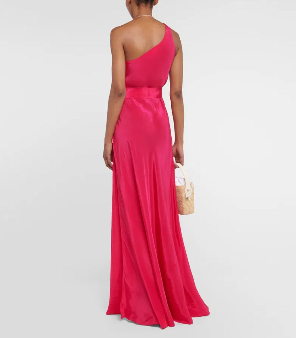Alexandra Miro- Raspberry Crepe Maxi Dress image 2