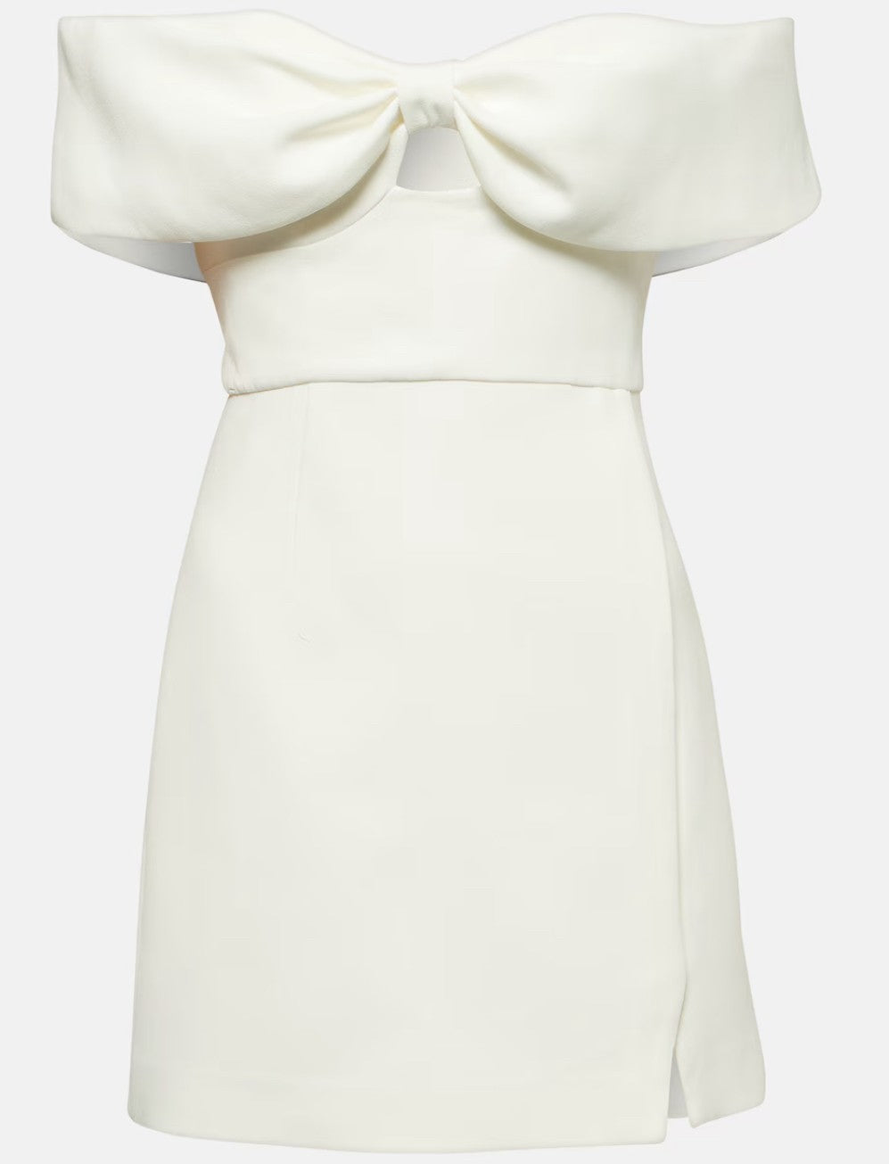 Self Portrairt White Bow Off-Shoulder Crêpe Mini Dress size 6-8 image 2