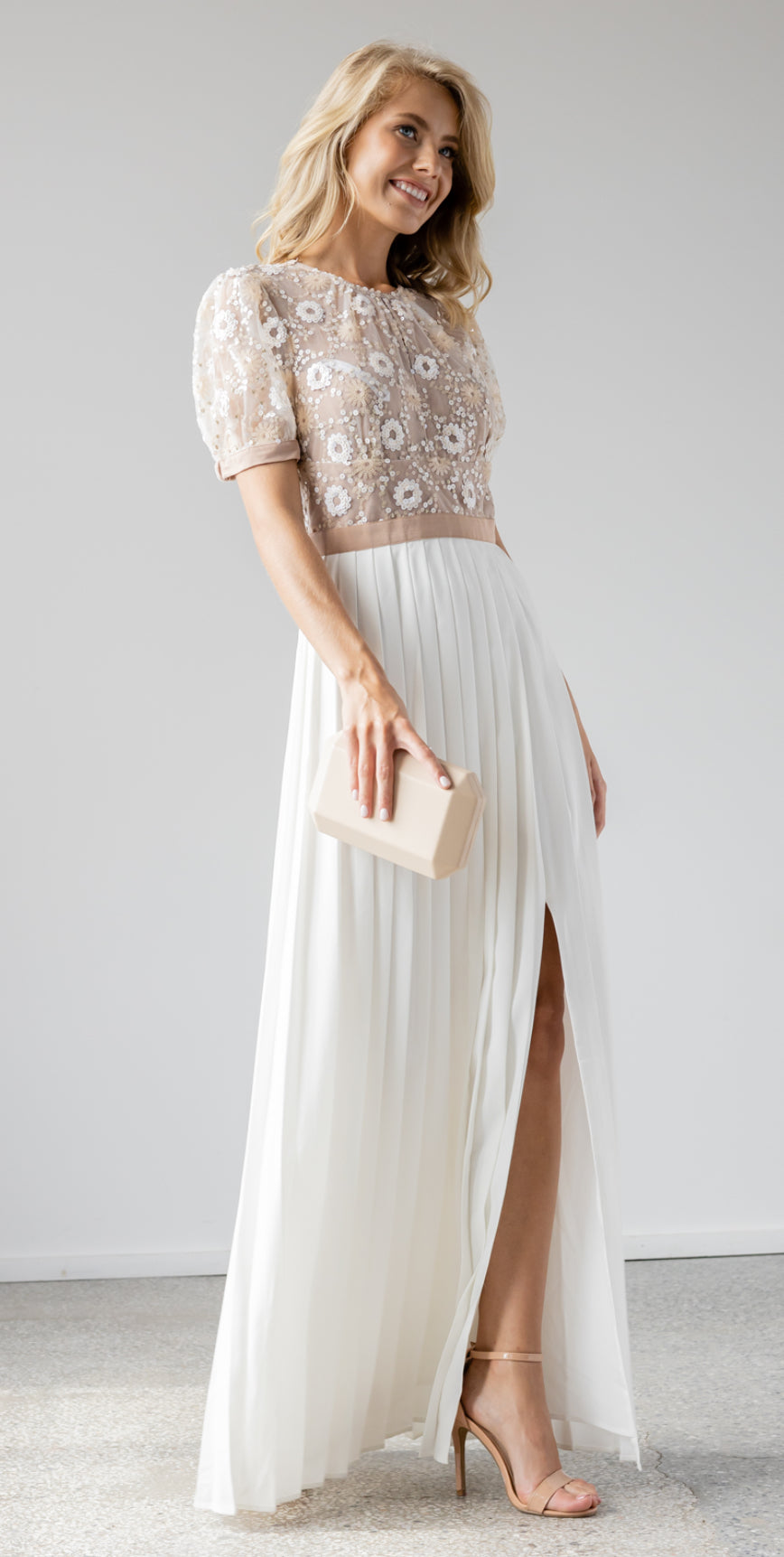 Flower Sequin Maxi Dress- Self Portrait- Bridal BlushDress image 0