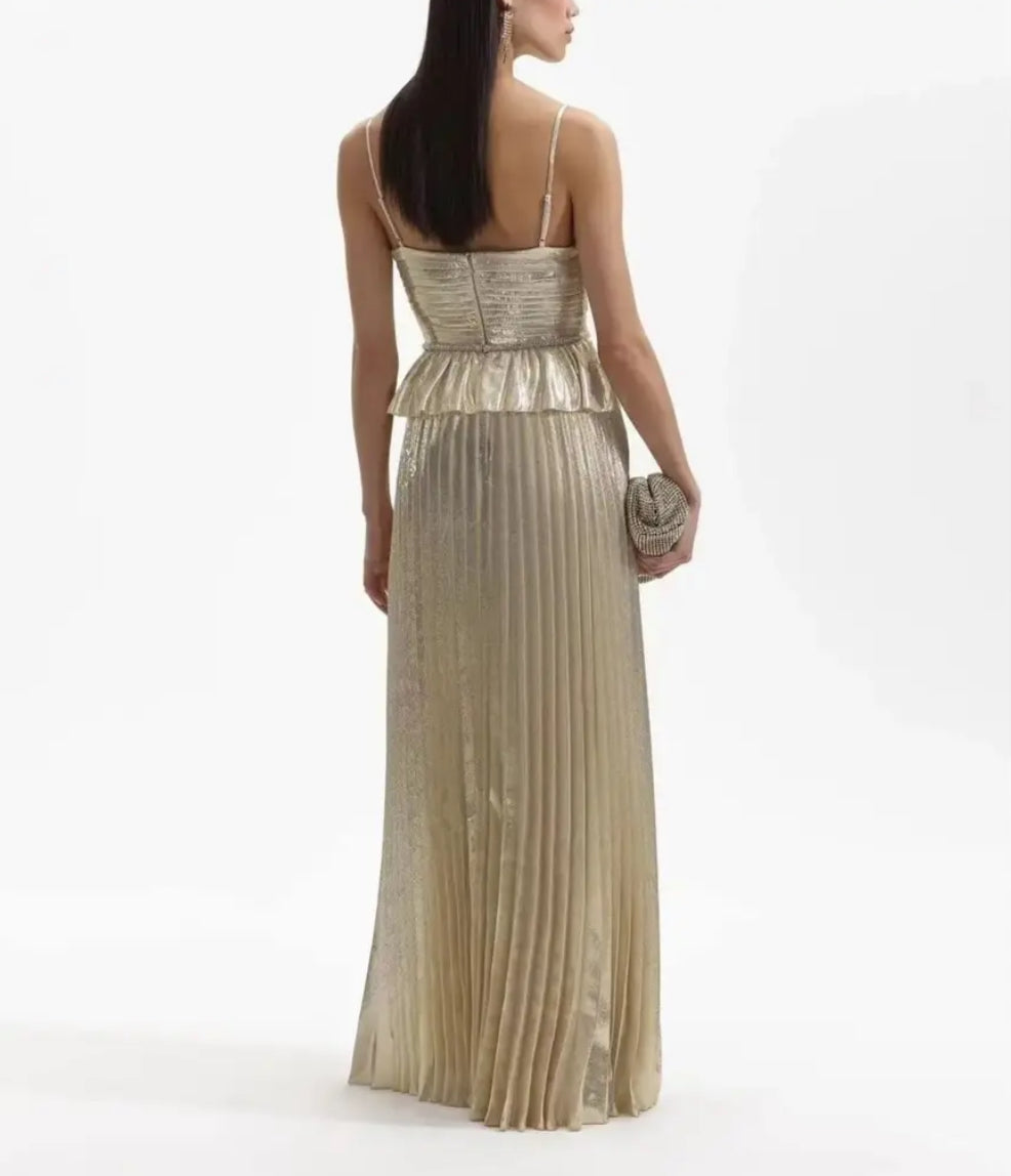 Self Portrait-Tiered Plisse- Dress-Hire- NI image 3